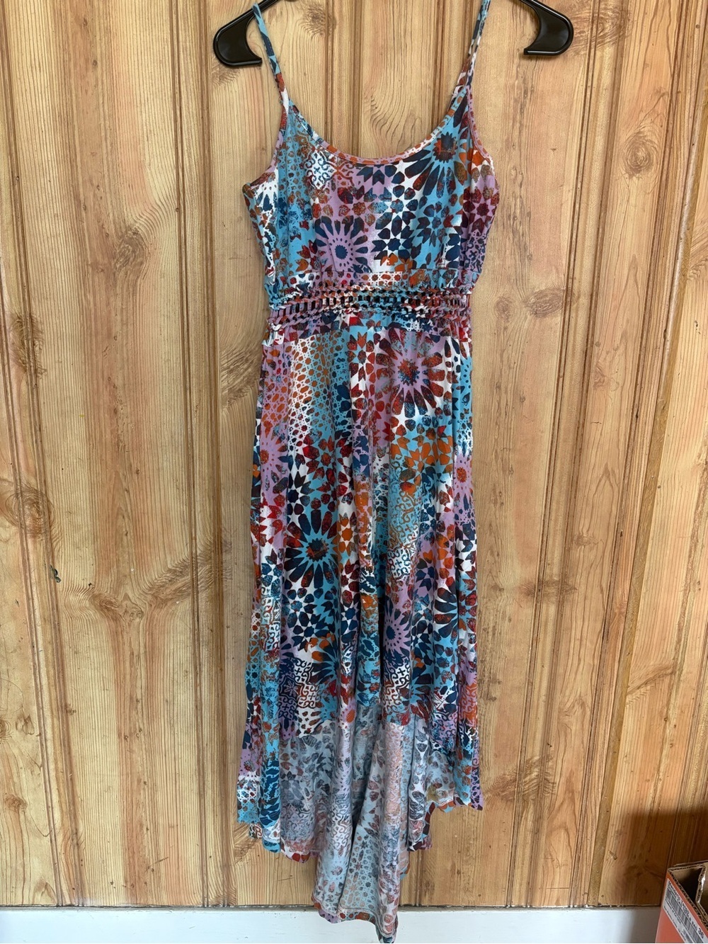 Multicolor Floral Hi-Low Sundress with Spaghetti Straps Size S - Picture 8 of 9